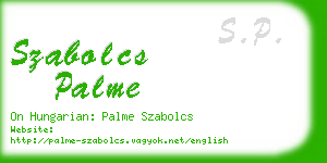 szabolcs palme business card